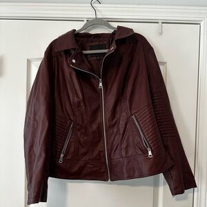 Maroon Leather Jacket